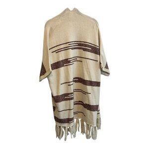 NWT Akemi & Kin for Anthropologie Cream and Brown Striped Shawl O/S